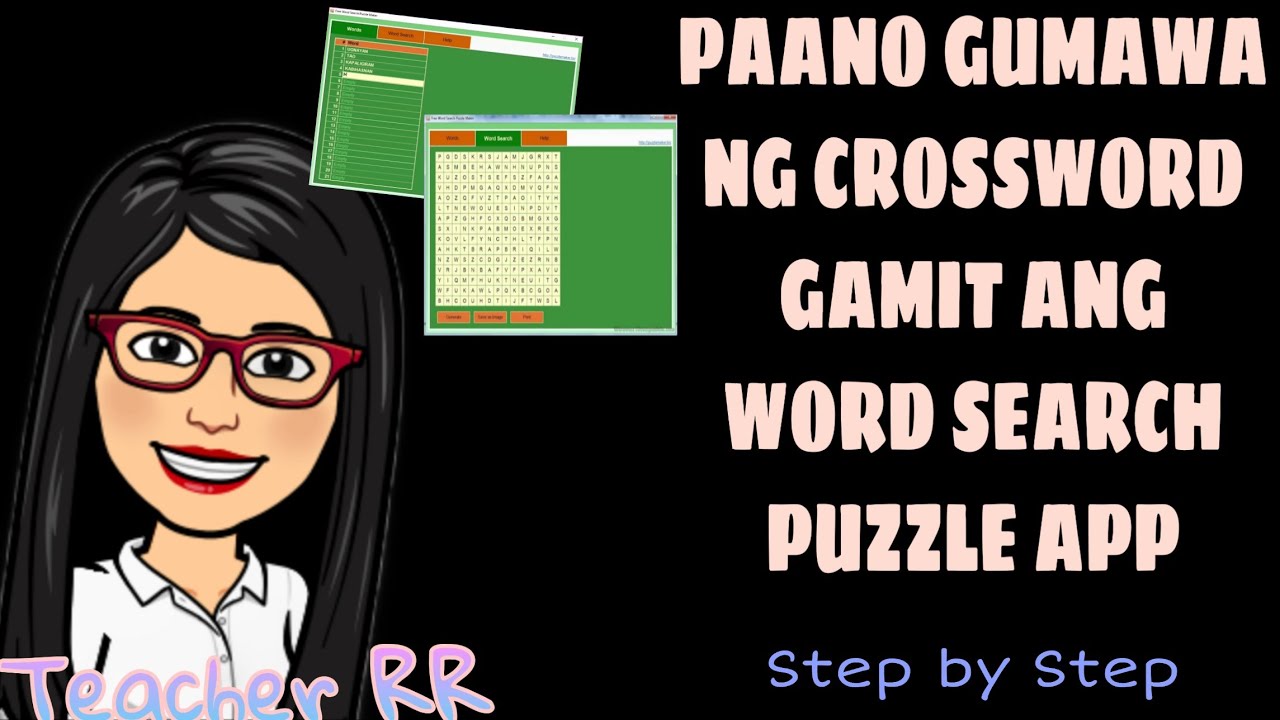 HOW TO CREATE A CROSSWORD PUZZLE USING WORD SEARCH APP (Step by Step tutorial) tagalog | Teacher RR