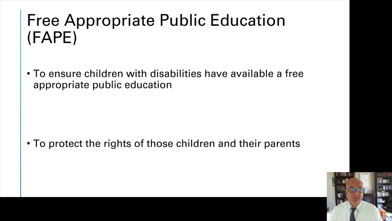 Special Education FAPE - Free and Appropriate Public Education