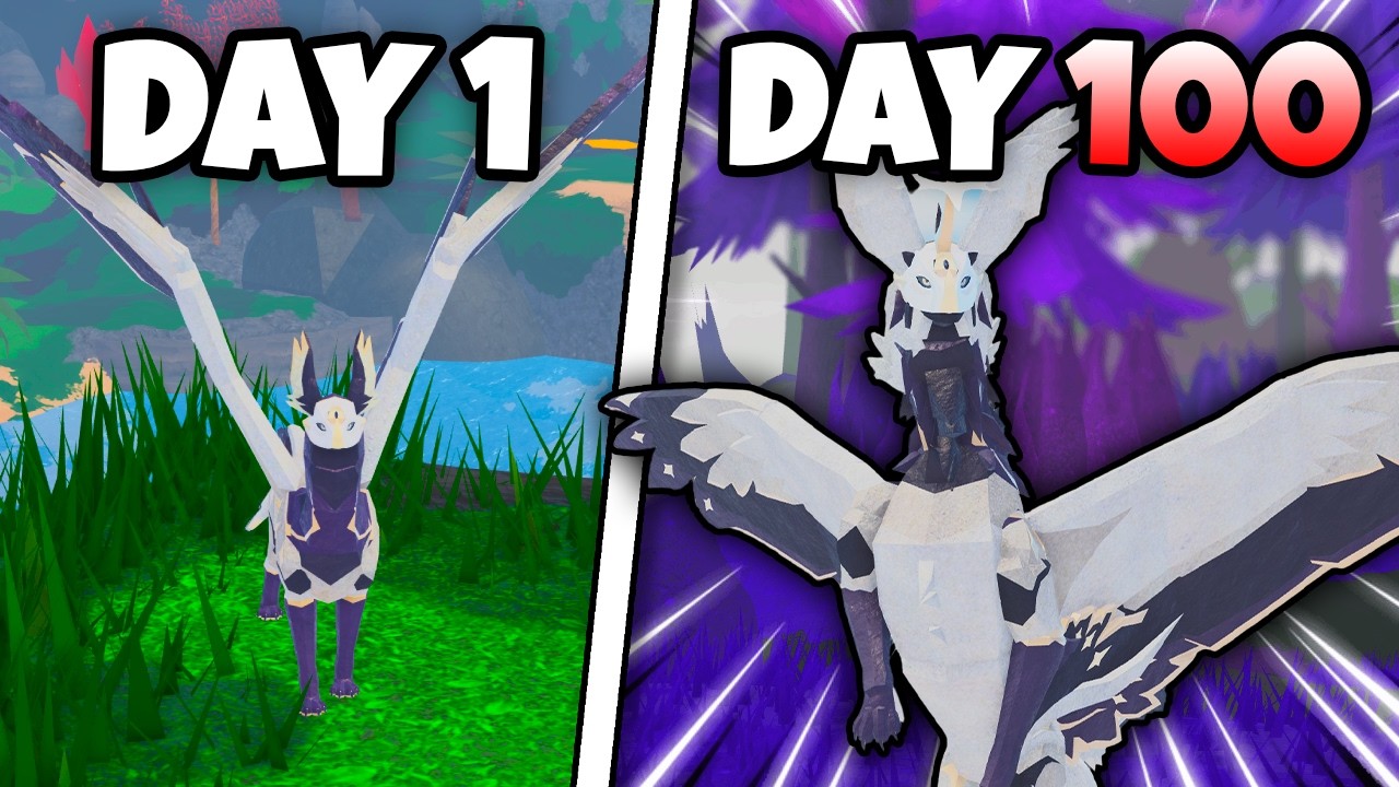 I Spent 100 DAYS as AEREIS YOUTUBER KAIJU in Creatures Of Sonaria!