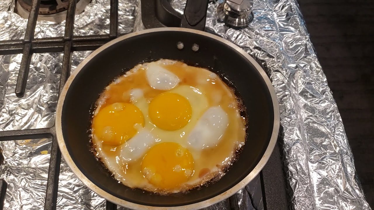 Quick Meal of 3 Eggs, Rice - Fried in Sesame Oil & Powder Garlic Sunny Side Up & Korean Hot Paste