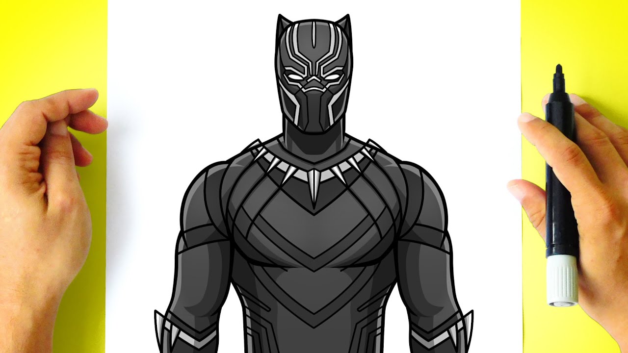 Como DESENHAR o PANTERA NEGRA - Como DIBUJAR a PANTERA NEGRA - Marvel