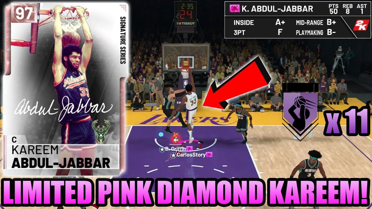 NBA 2K19 LIMITED PINK DIAMOND KAREEM ABDUL JABBAR GAMEPLAY IN MYTEAM