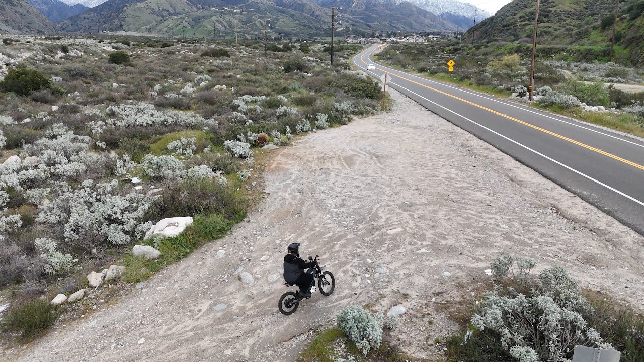 Drone footage of the happy run G 300 pro on mode 1 #drone #ebike #scenery #cold 