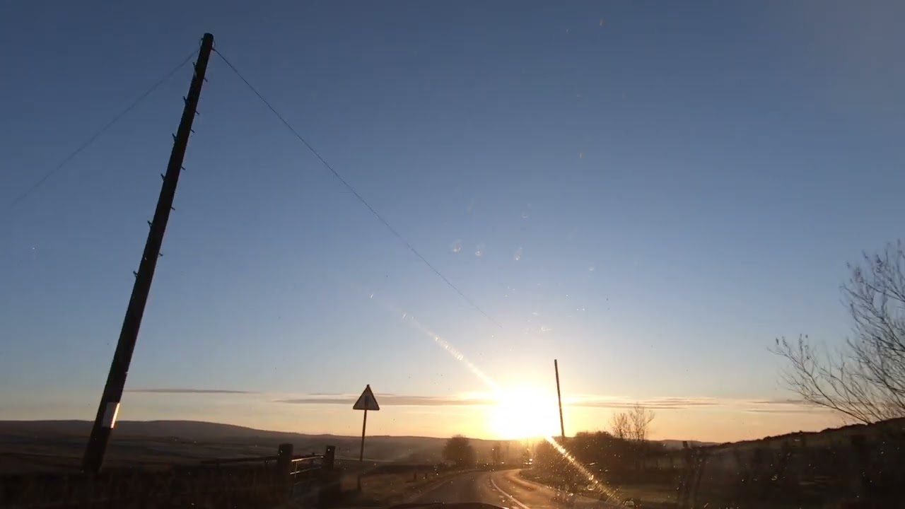 Countryside Road drive in the winter