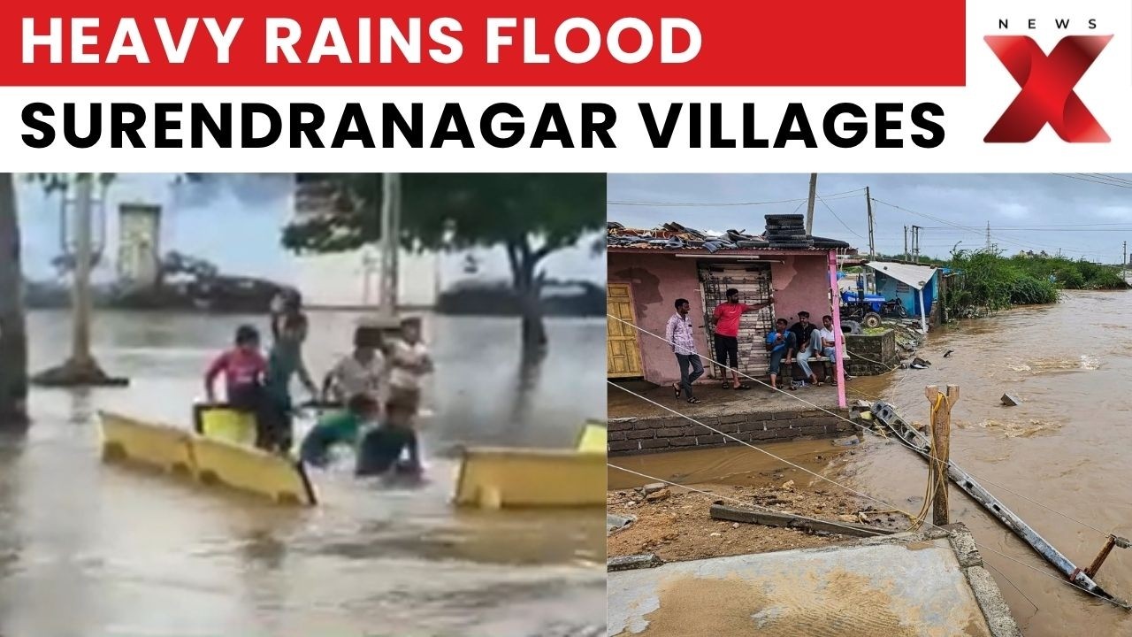 Gujarat Flood Alert: Heavy Rains Trigger Waterlogging In Surendranagar Villages | NewsX
