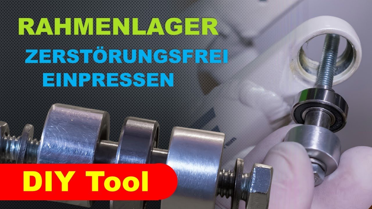 Rahmen Kugellager am MTB Fully Hinterbau zerst&ouml;rungsfrei einpressen - DIY Einpresswerkzeug