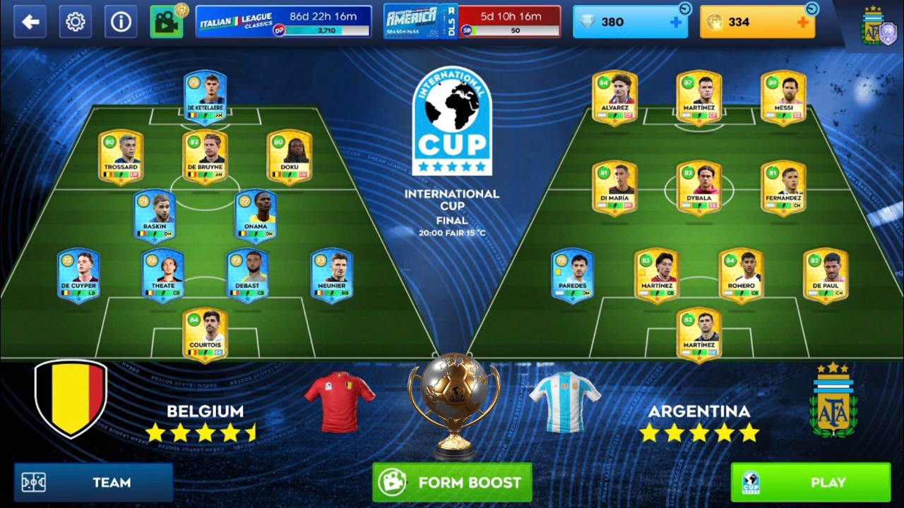 Dls 26 | Argentina Vs Belgium Vs Argentina Vs Denmark | International Cup Final 🏆🔥