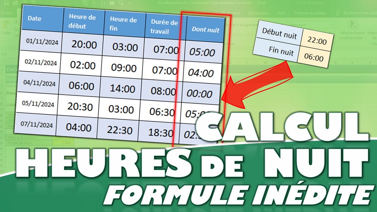 Comment calculer les Heures de Nuit dans Excel (d&eacute;couvrez la formule incroyable) ?