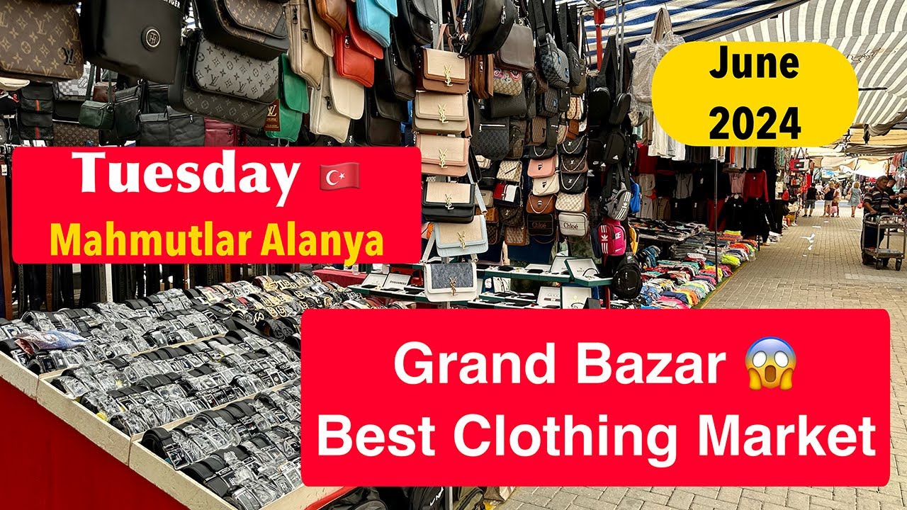 Very BIG Market prices for Clothing in Mahmutlar on Tuesday Türkiye Turkey Antalya Alanya June 2024
