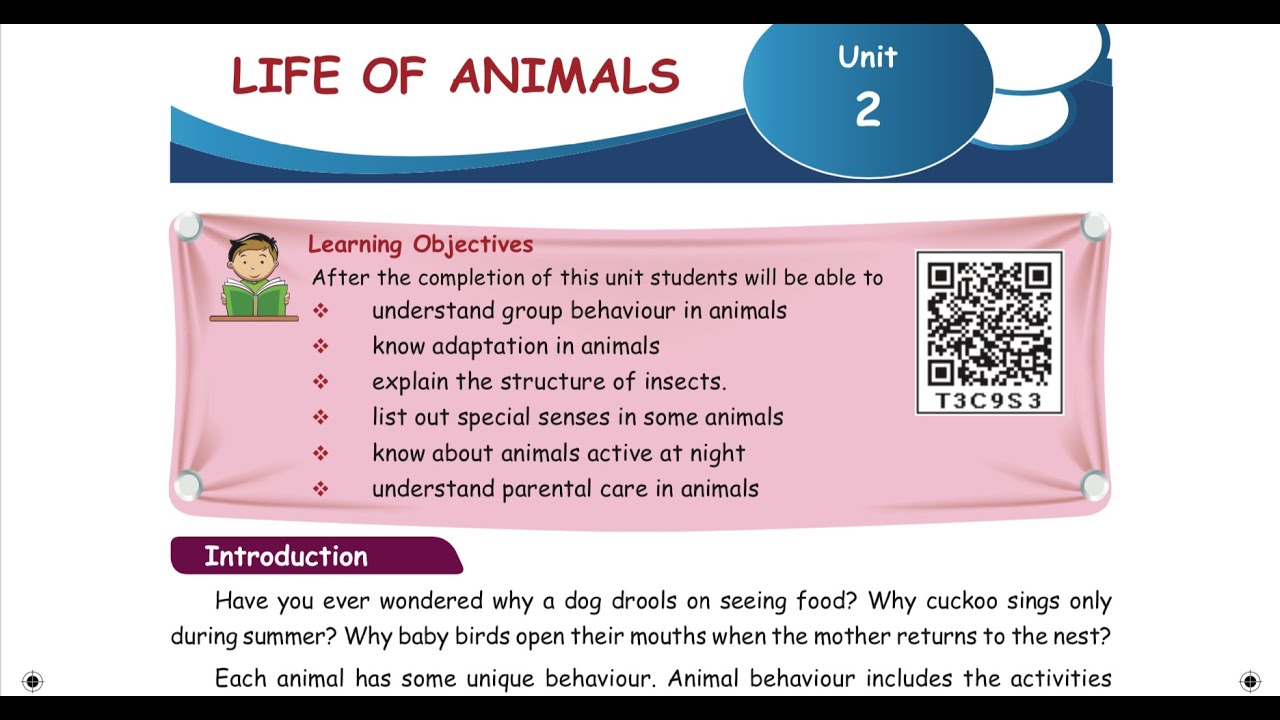 LIFE OF ANIMALS - Part 1 - UNIT 2  - TERM 3  - SCIENCE - 4TH STD - ENGLISH  MEDIUM