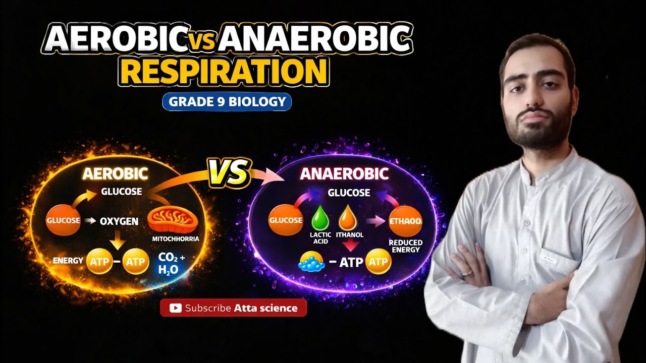 Grade 9 Biology|Unit 6 Lecture 5 |Aerobic vs Anaerobic Respiration | Differences Explained