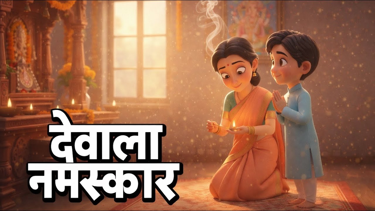 'करूया देवाला नमस्कार' | Karuya Devala Namaskar | 3D song |marathi nursery rhyme | Kids Song Marathi