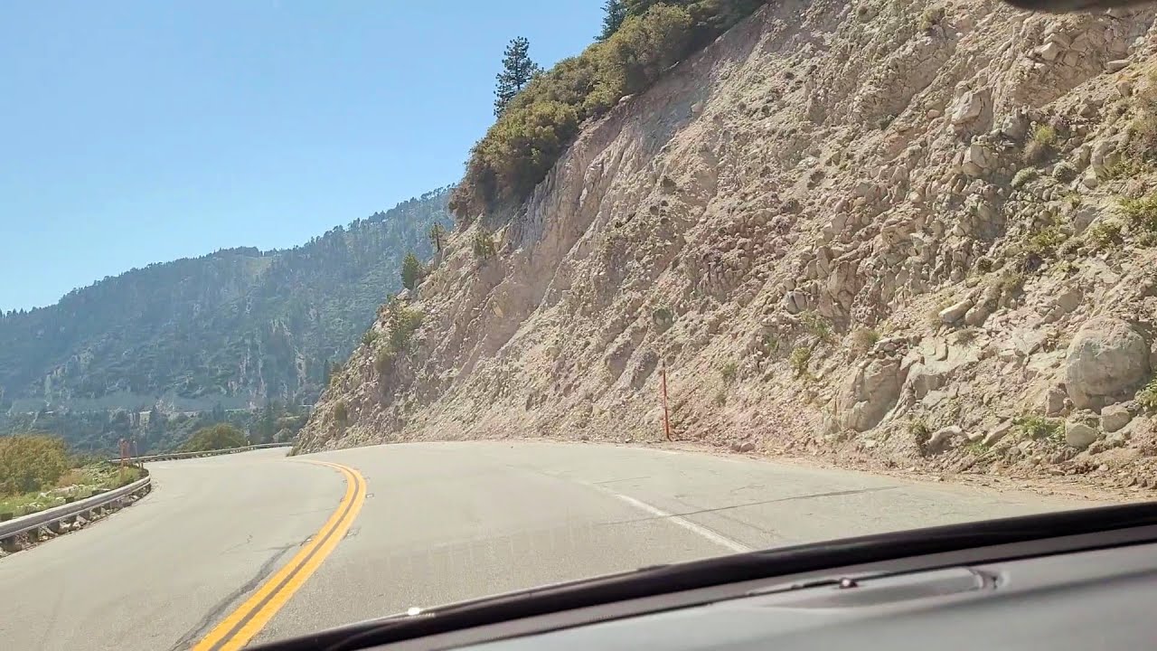 Scenic but dangerous drive along Highway 18 Rim of the World Scenic Byway to Big Bear California