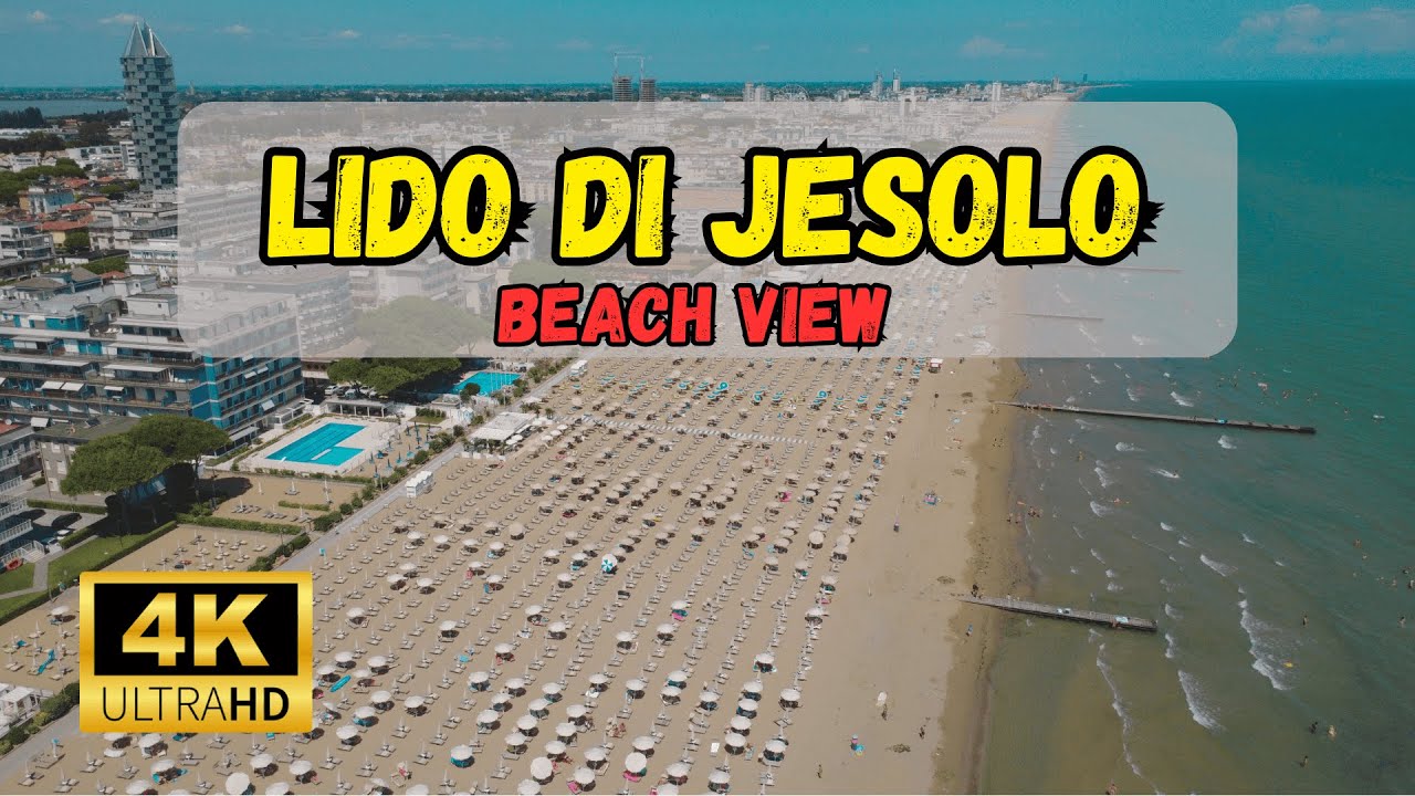 Lido di Jesolo - Beach view from drone 4K (Lido di Jesolo, Italy)