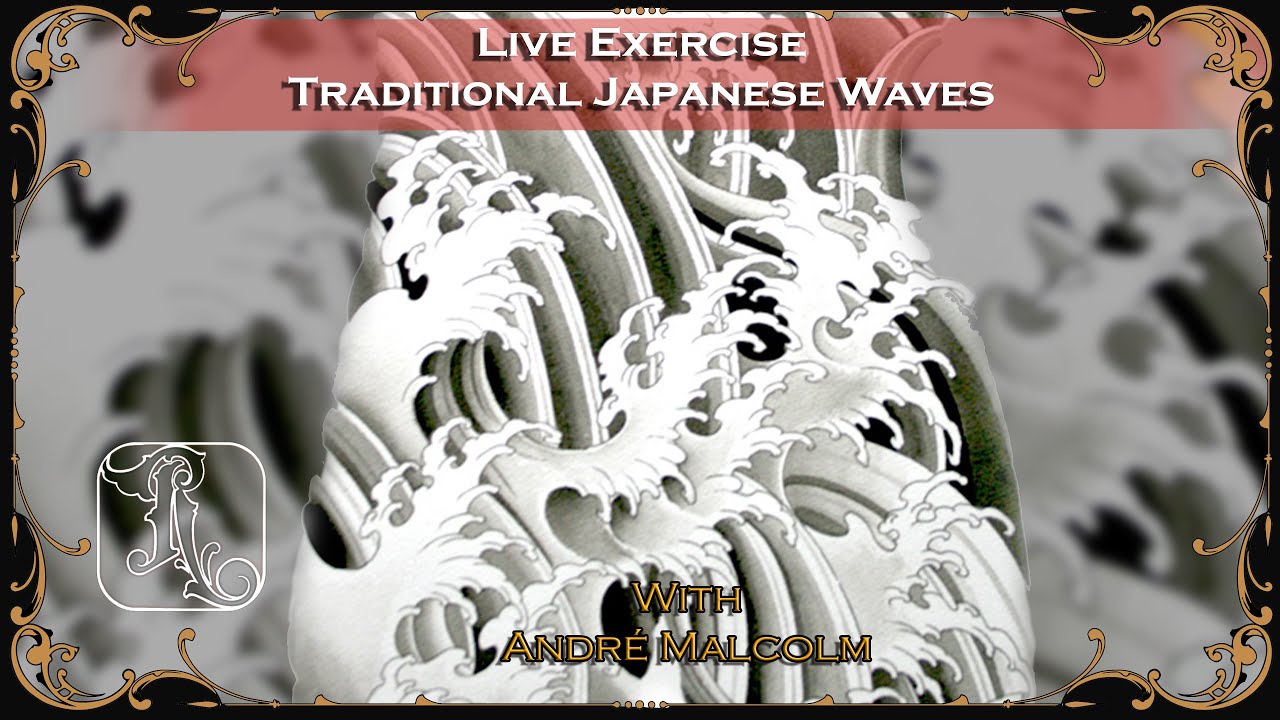 How to Draw Japanese Waves #3 with Tattoo Artist Andr&eacute; Malcolm