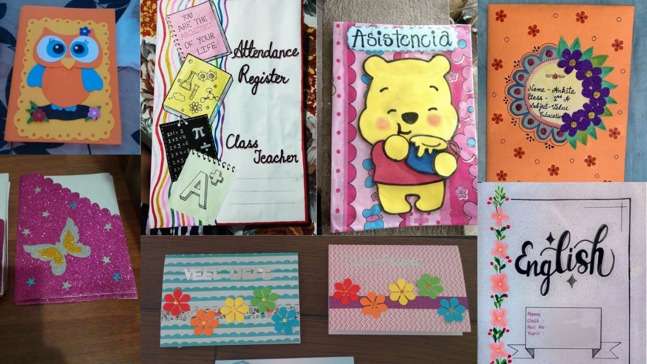 Preschool Project file decoration/Scrapbook decoration ideas for school/Project File covers design