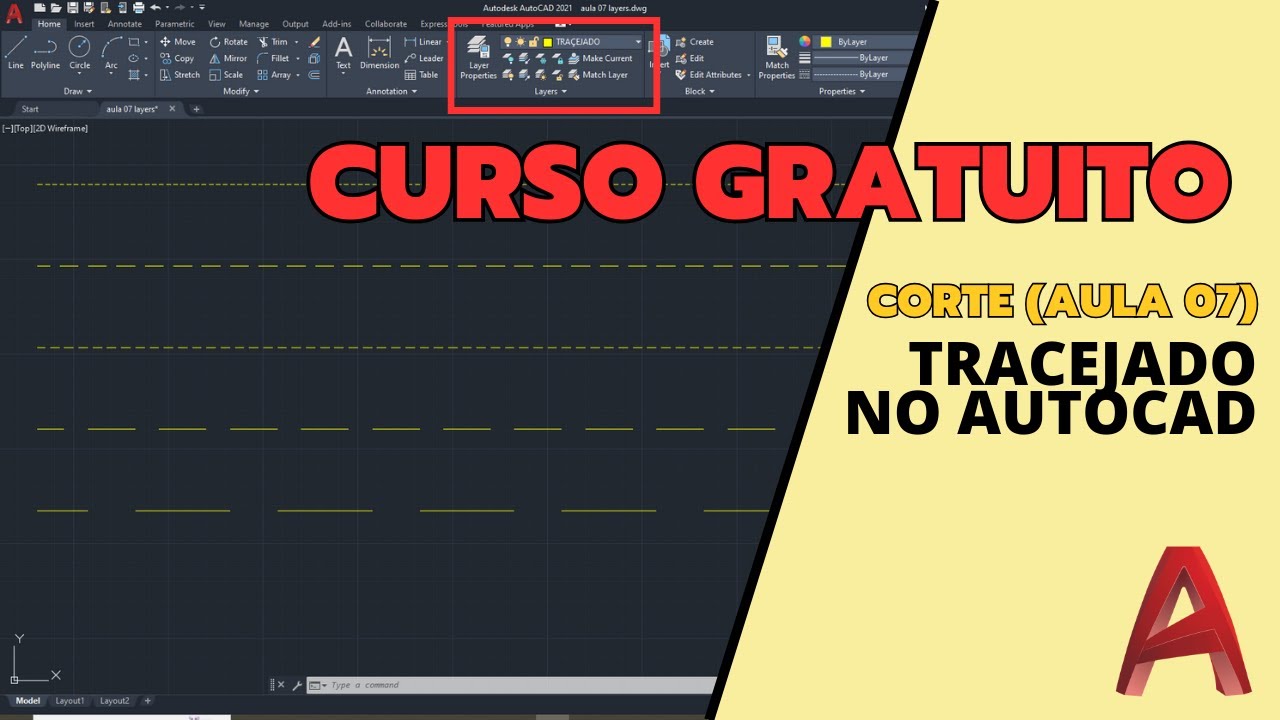 Como fazer linha TRACEJADA NO AUTOCAD - - - - - - -