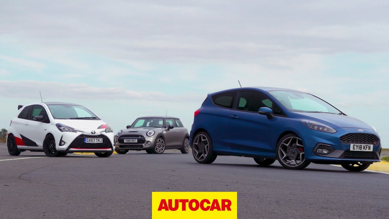 Гонка горячих хэтчбеков: Ford Fiesta ST 2019 против Mini Cooper S против Toyota Yaris GRMN | Autocar