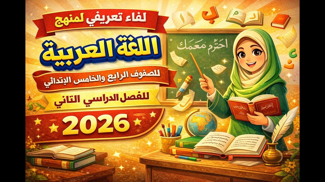 لقاء تعريفي لمنهج اللغة العربيه للصفوف  الرابع والخامس والسادس الإبتدائي للفصل الدراسي الثاني 2026