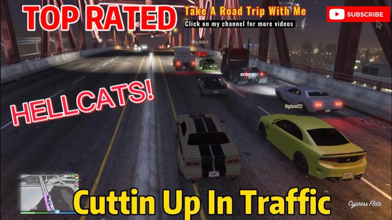 HELLCATS & SCATPACKS Cuttin Up In Traffic -  GTA V No Hesi