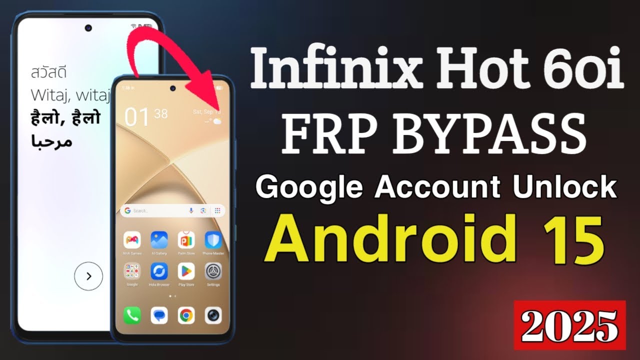 Infinix Hot 60i FRP Bypass Android 15 ll Infinix X6725 Google Account Unlock