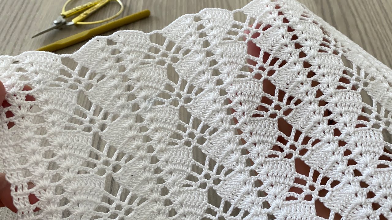 DAZZLING Pattern Crochet Etol Shawl, Tunic, Blouse, Runner, Curtain Model
