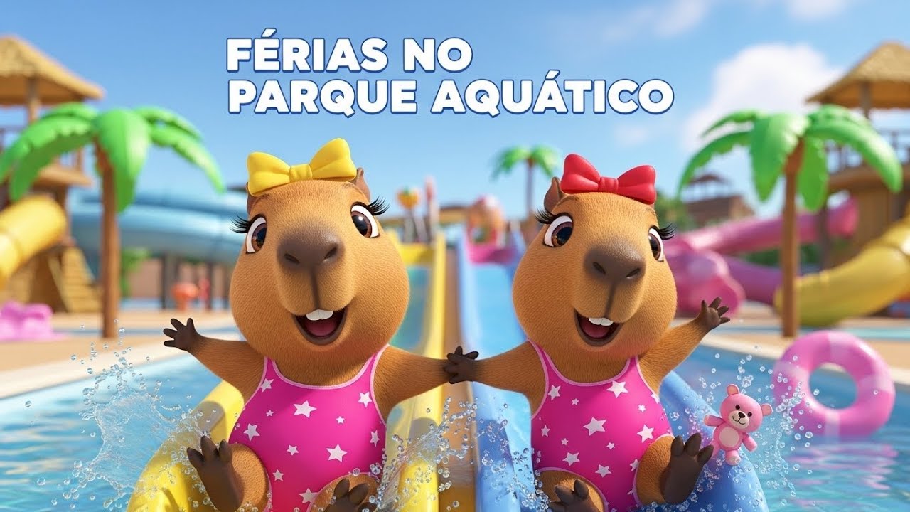 Férias no Parque Aquático! 🌊 Capicapi e Capibibi na Maior Aventura! | Música Infantil