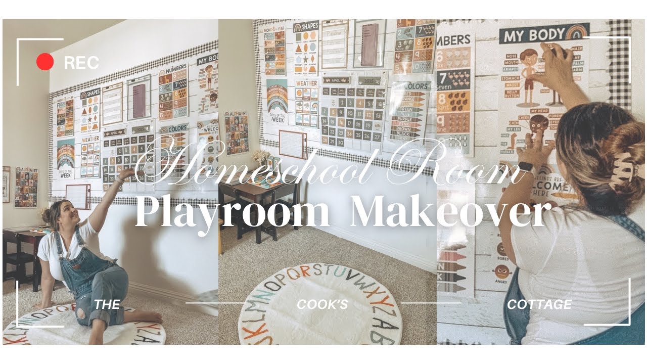 DIY HOMESCHOOL ROOM // PLAYROOM MAKEOVER 2025 // TK/KINDERGARTEN PREP // BUDGET FRIENDLY DIY