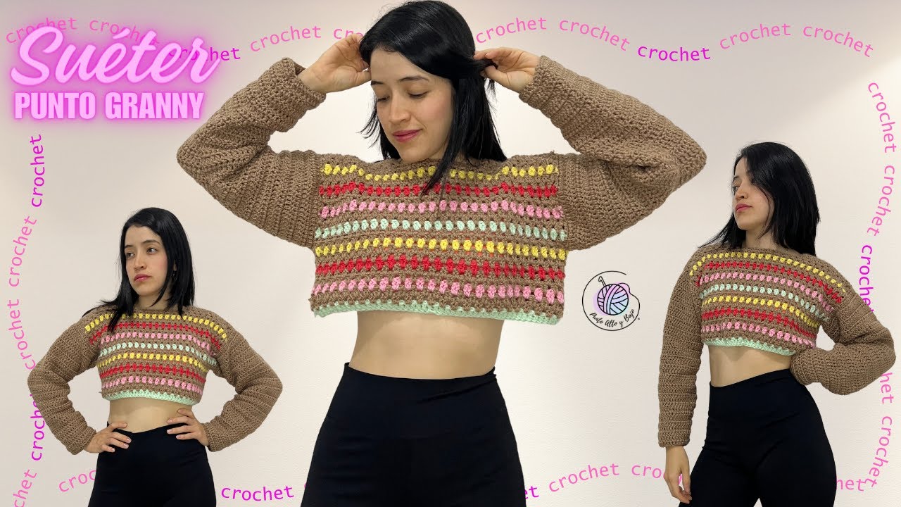COMO TEJER SUETER FACIL CON PUNTO GRANNY / SUETER CROCHET