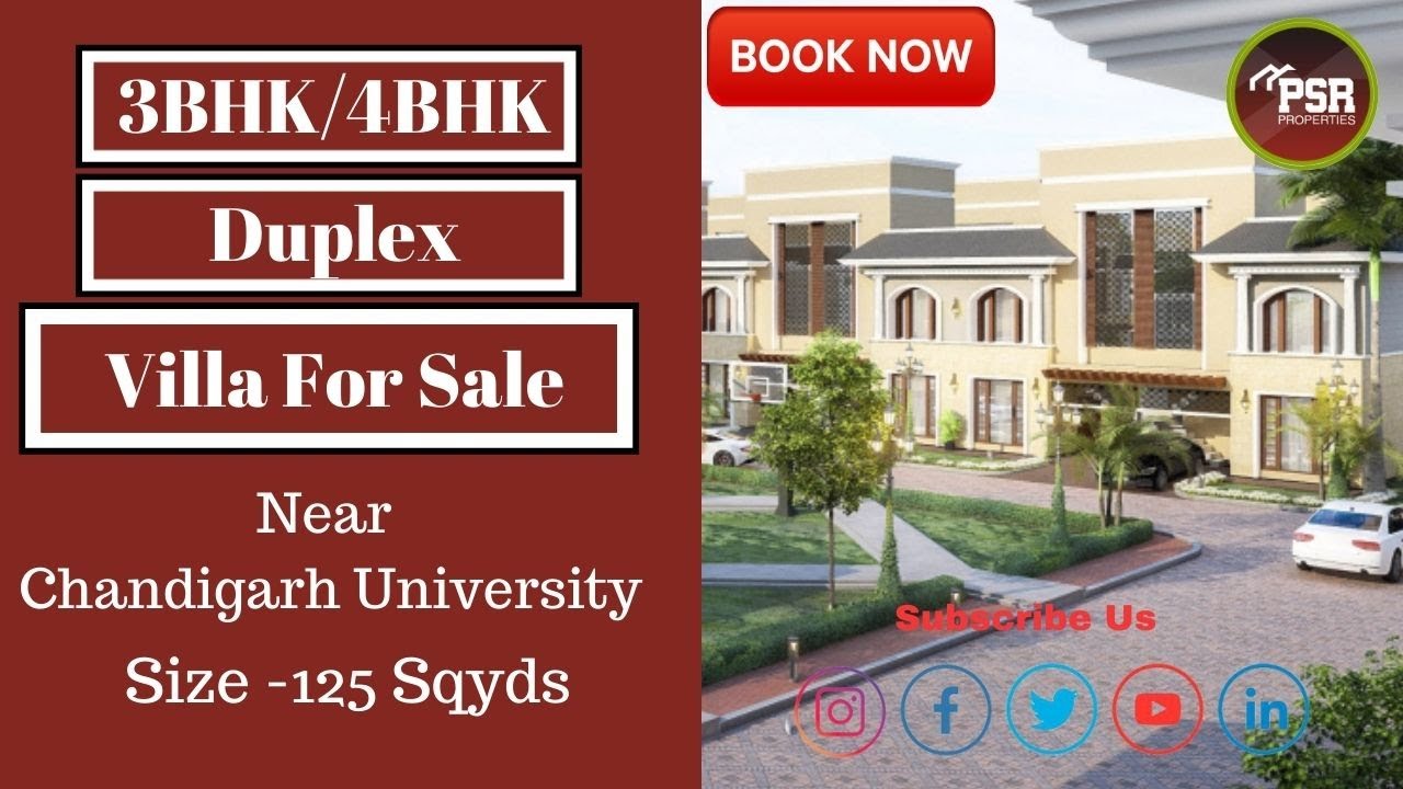 3BHK & 4BHK DUPLEX VILLA | Near To Chandigarh University |Chandigarh- Kurali Highway | Villa Palacio