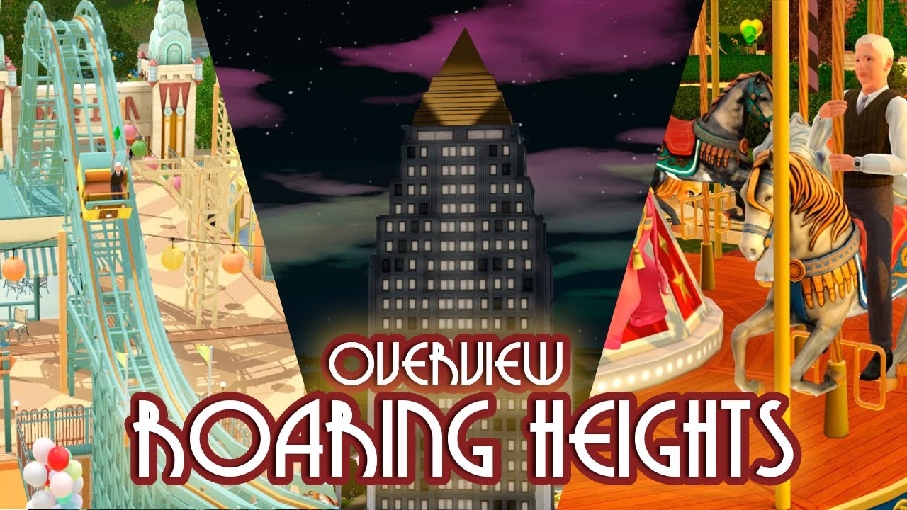 LOS SIMS 3 ROARING HEIGHTS + EL MALECÓN + CARRUSEL DE CUENTO 🌃🚗🎢🎠  OVERVIEW ESPECIAL
