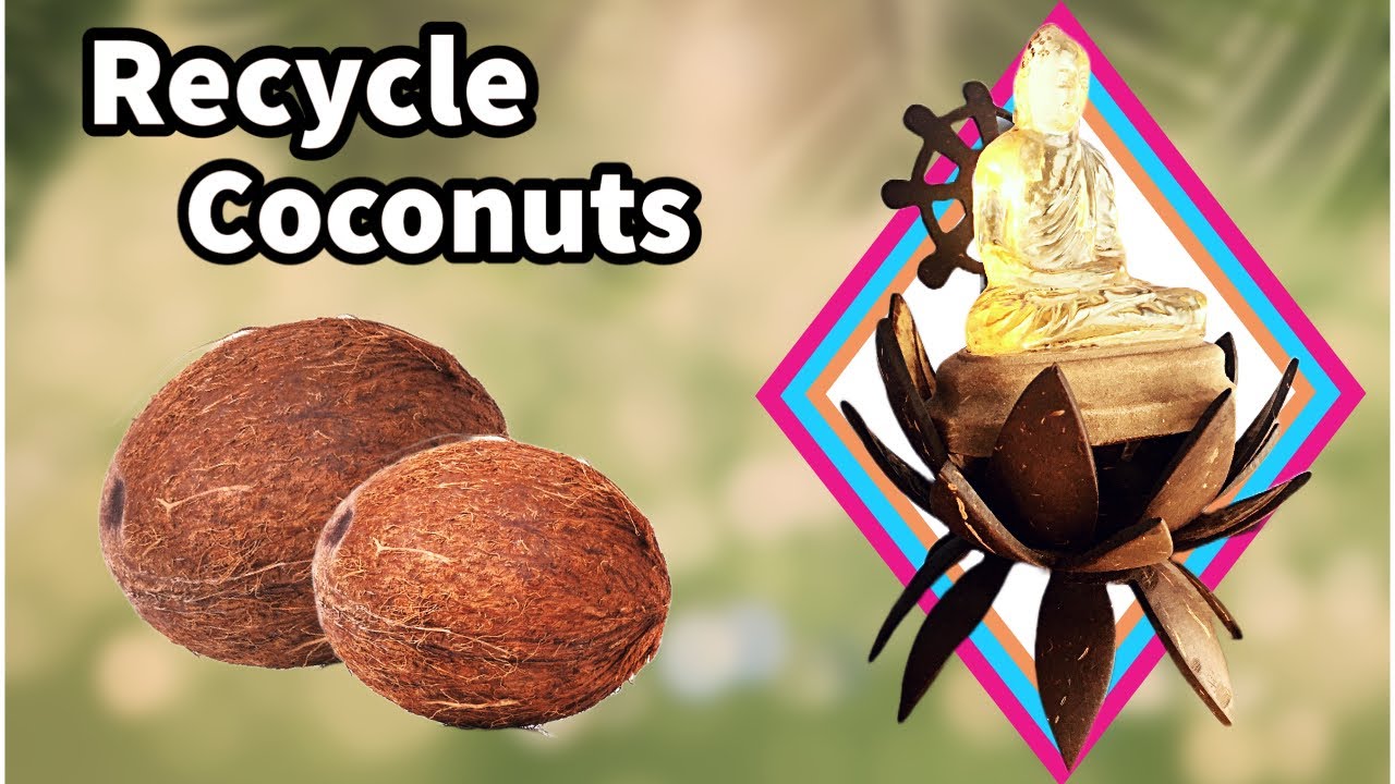 coconut shell art Made at home/EASY