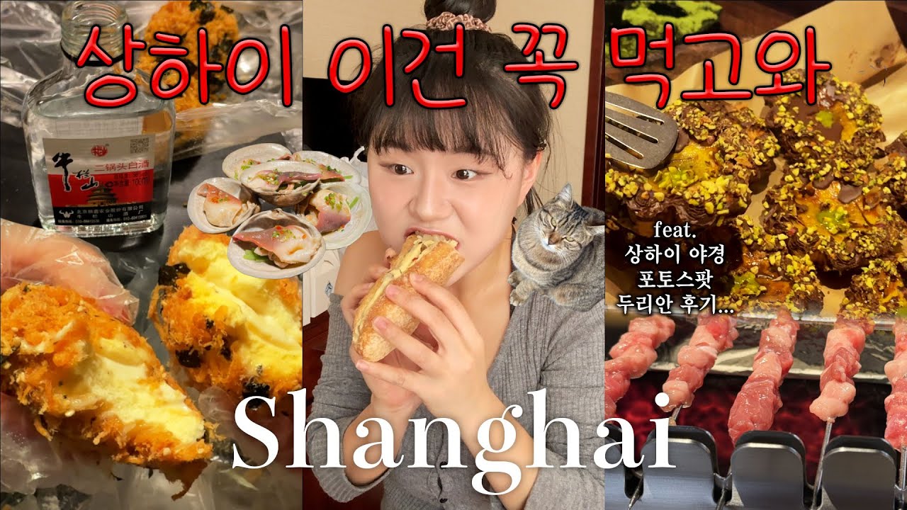 먹으러 간 게 틀림 없는 상하이 여행 브이로그🏮헌지우이치엔 오픈런, 미슐랭 베이징덕, 중국MZ빵맛집, 로우쏭, 양즈깐루, 두리안 등등📍고덕지도 링크 공유