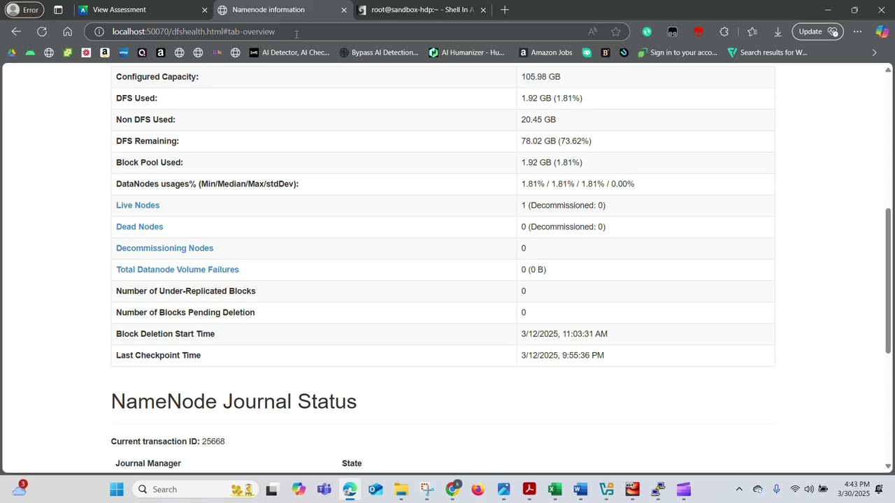 Installation of Hadoop, Spark and hive in Hortonworks Sandbox VirtualBox