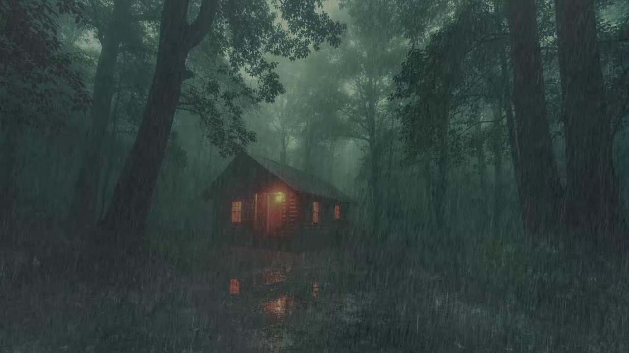 Rainy Night Forest Cabin | Calm Mind and Deep Sleep