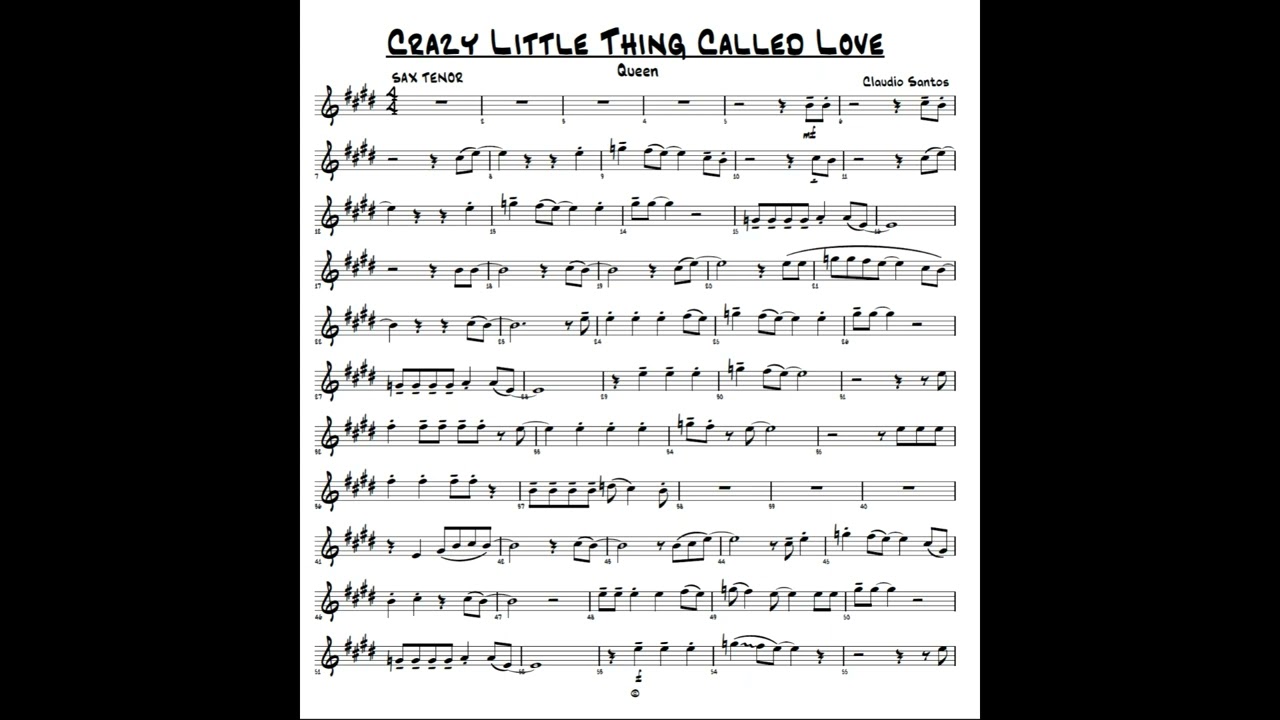 Crazy Little Thing Called Love QUEEN PARTITURA SAX TENOR SHEET MUSIC TENOR SAX