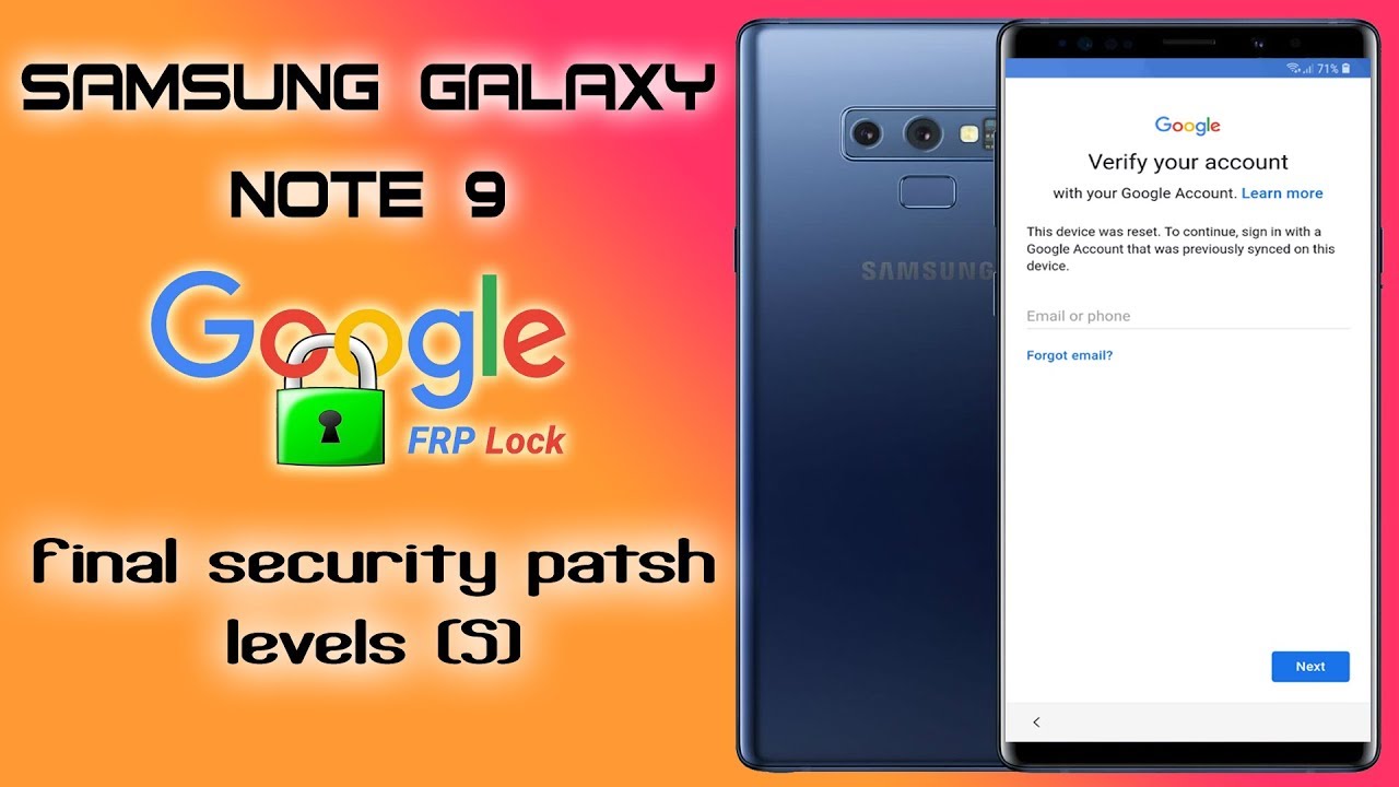 FRP 2019 SAMSUNG NOTE 9 BYPASS GOOGLE ACCOUNT NEW SECURITY PATSH LEVELS