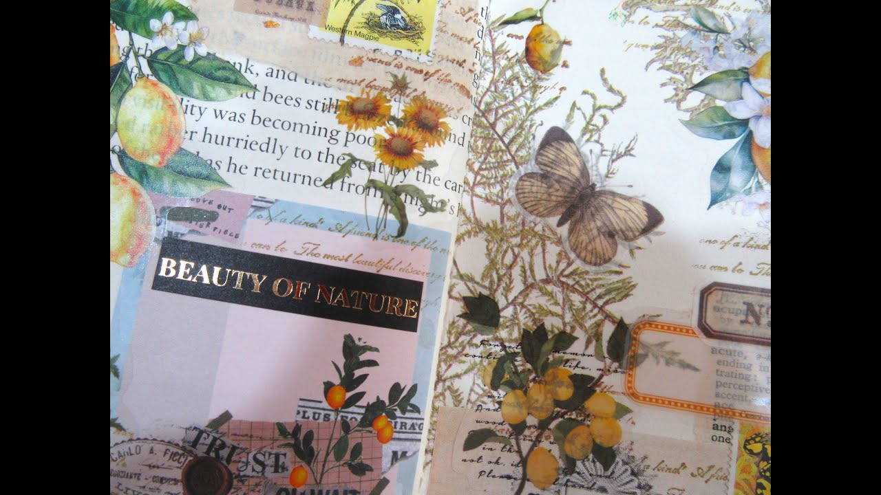 Nature Diary Junk Journal page - Lovely Lemons