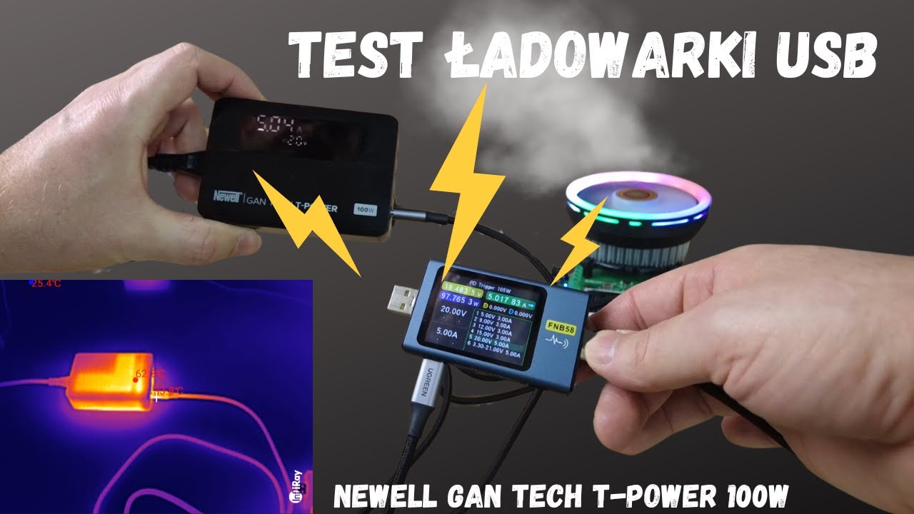 Test ładowarki USB - Newell GaN Tech T-power 100 W