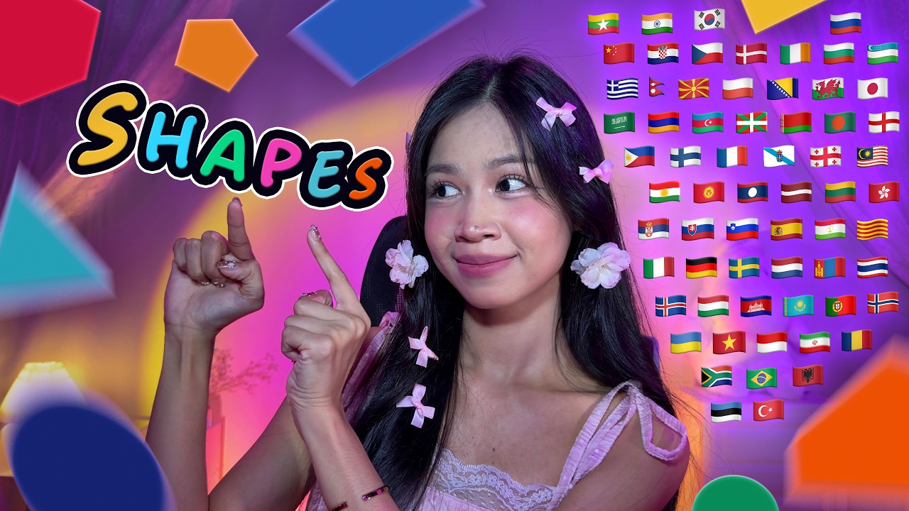ASMR Shape Names ⭐️🟪🩷🟡 in 70 Different Languages | Whispering and Tapping for 3 Hours Relaxing 😴