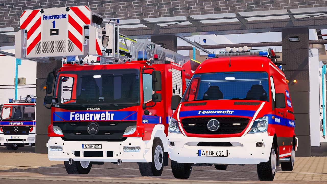 Emergency Call 112 – Augsburg Firefighter & Fire Brigade Rapid Responding! 🚒🔥 4K Ultra Realistic