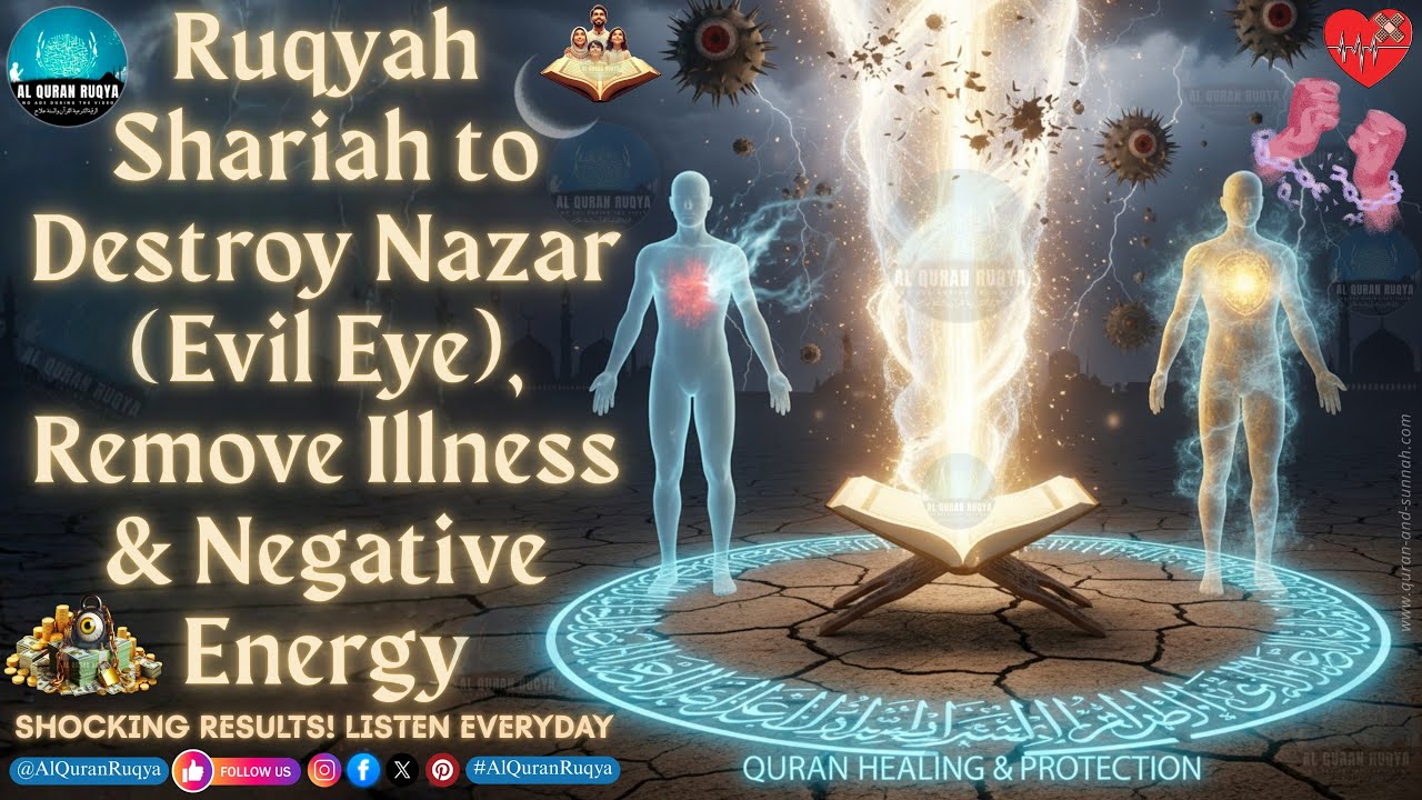 Ruqyah to Destroy Nazar (Evil Eye), Remove Illness & Negative Energy | Quran Healing & Protection!