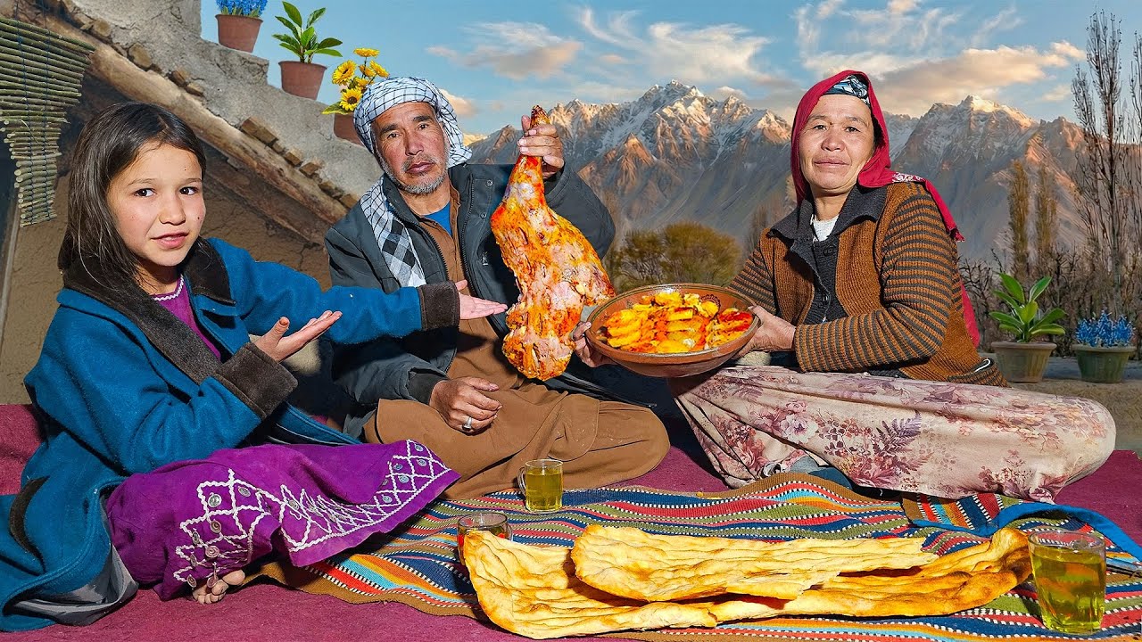 Slow-Roasted Lamb Leg in a Clay Oven — Afghan Village Cooking in Bamyan