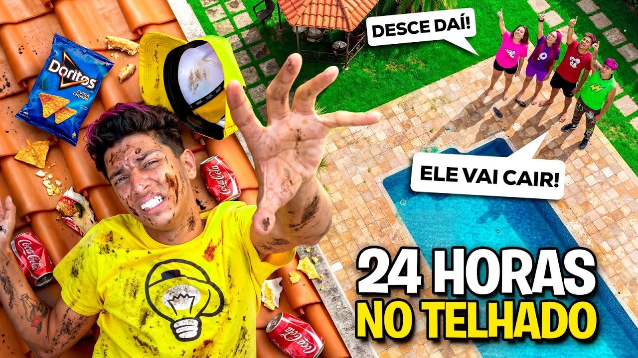 SOBREVIVI NO TELHADO POR 24 HORAS *Deu ruim !