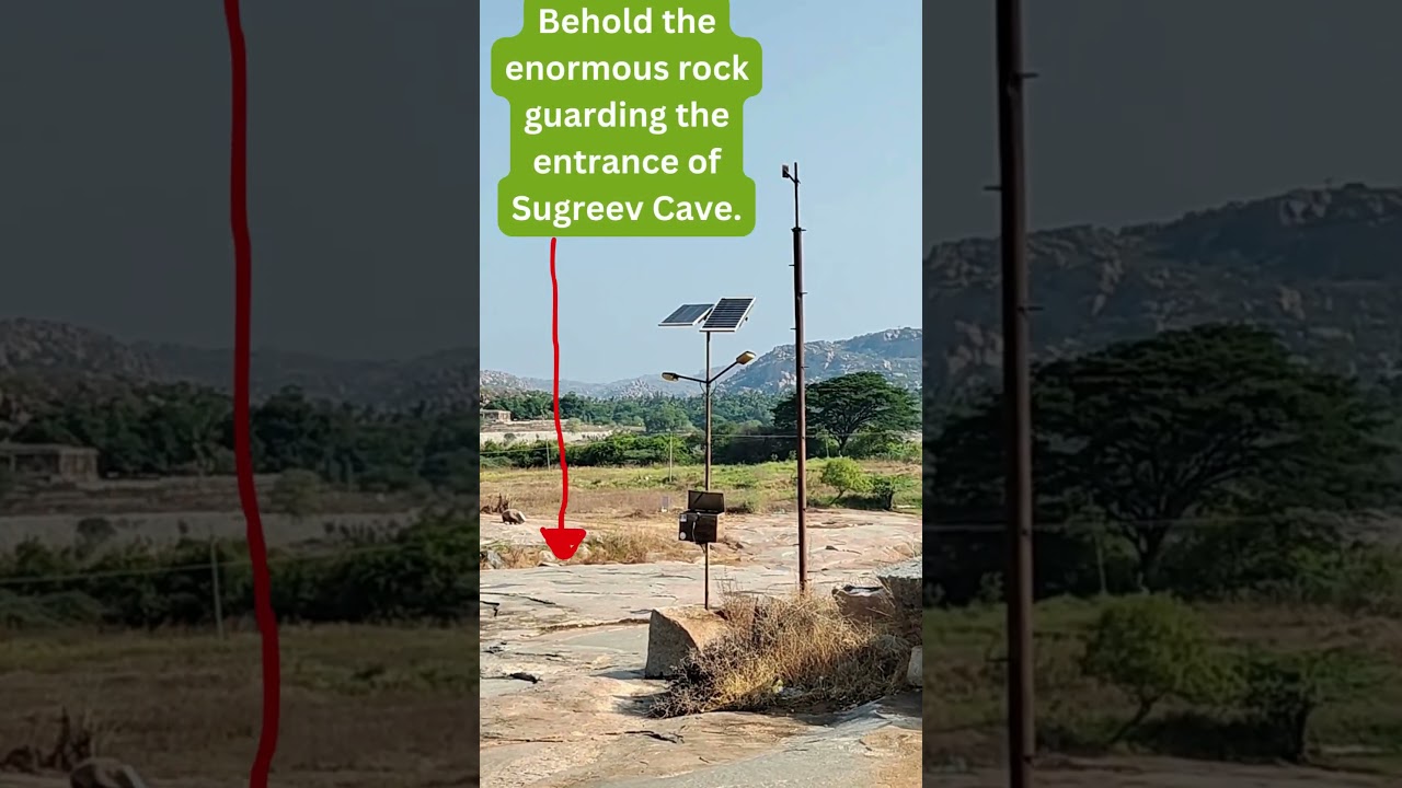 Behold the enormous rock guarding the entrance of Sugreev Cave in Hampi | #shorts |#shortvideo
