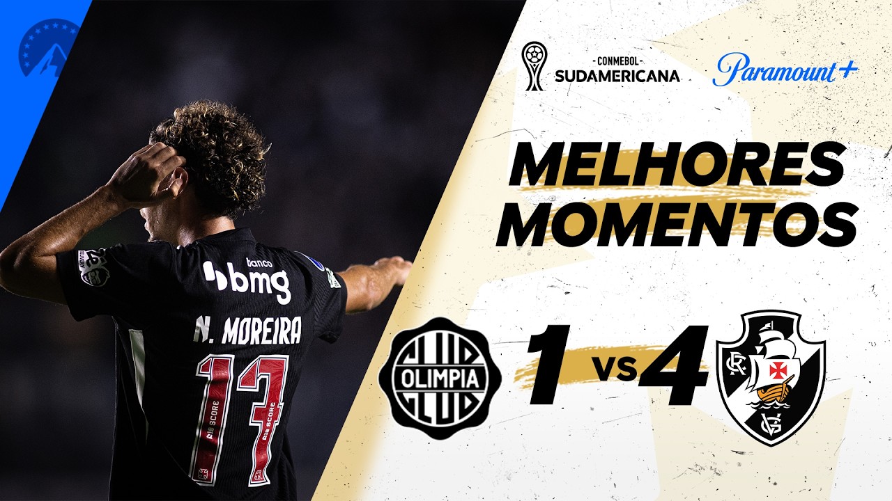 OL&Iacute;MPIA 1 X 4 VASCO - CONMEBOL SULAMERICANA 2026 | Paramount+ Brasil