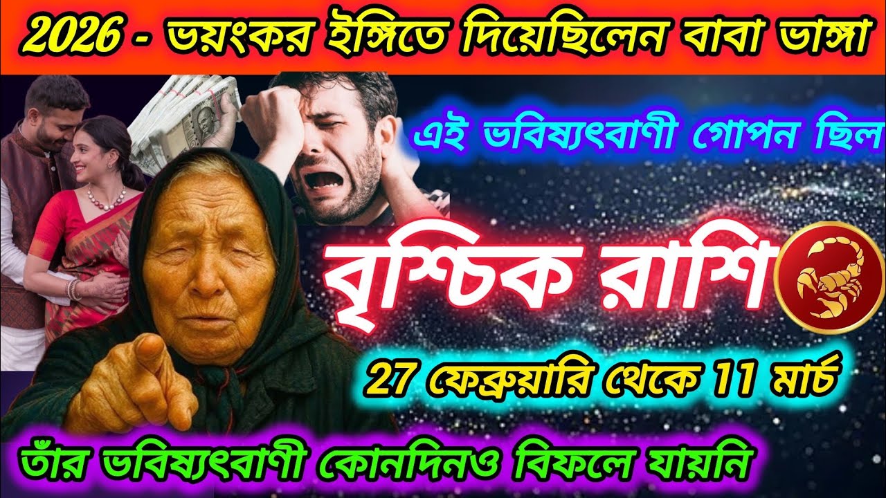 2026 - এর জন্য বাবা ভাঙ্গা ঠিক কি ইঙ্গিত দিয়েছিলেন। এটি গোপন ছিল।Vrischik Rashi 2026 | Scorpio 2026