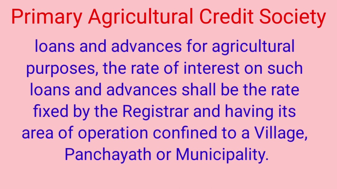 Primary Agricultural Credit Society