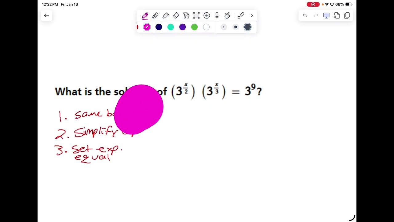 1,16 A1 review exponent properties and start solving exponential equations using the same base