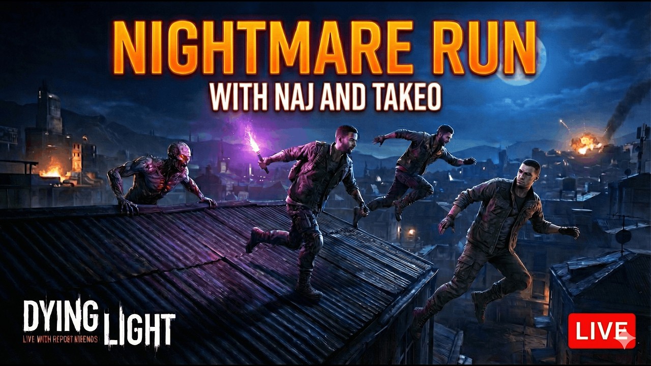 NAK FLYING KICK ZOMBIE- Dying Light w/ Naj & Takeo